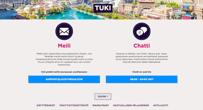 LuckyVegas kasino asiakaspalvelu asiakaspalvelu LuckyVegas kasinolla