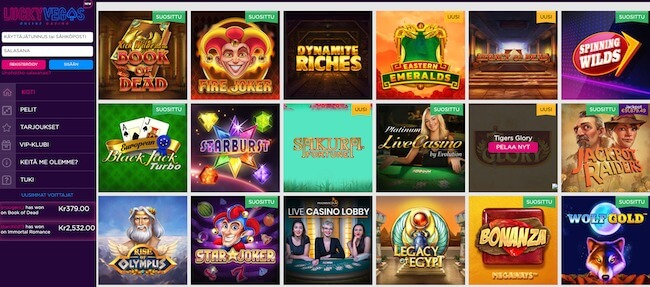 LuckyVegas pelivalikoima LuckyVegas pelivalikoima