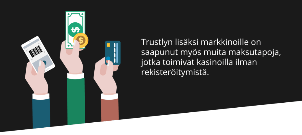 Maksutavat kasinoilla ilman rekisteröitymistä