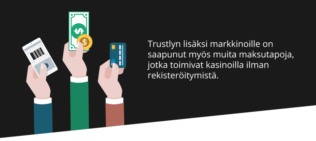 Maksutavat kasinoilla ilman rekisteröitymistä 