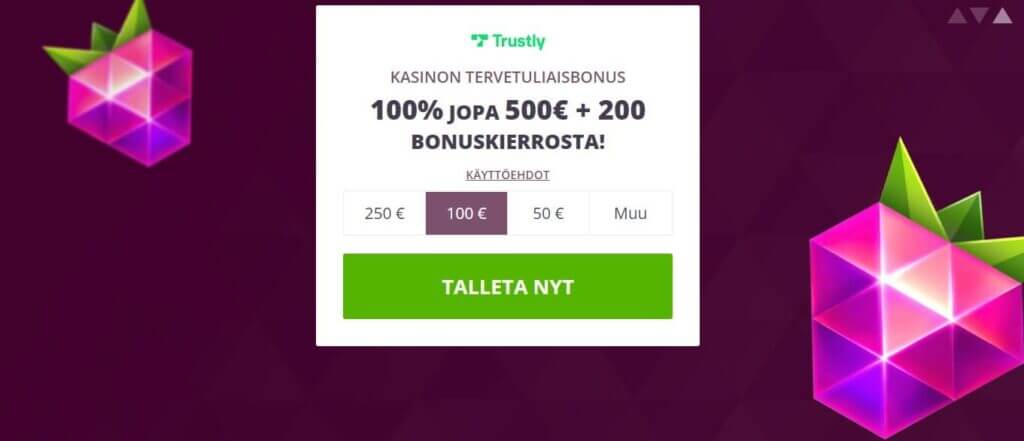 Malina Casino tervetuliaistarjous