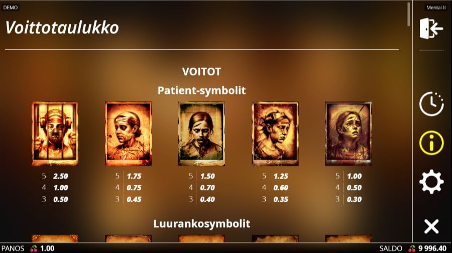 mental 2 voittotaulukko suomicasinocom