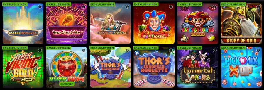 Ekslusiiviset pelit Mobilebet valikoimassa