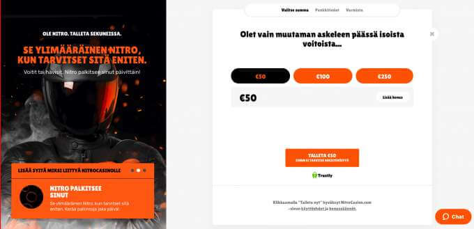 NitroCasino talletus 1