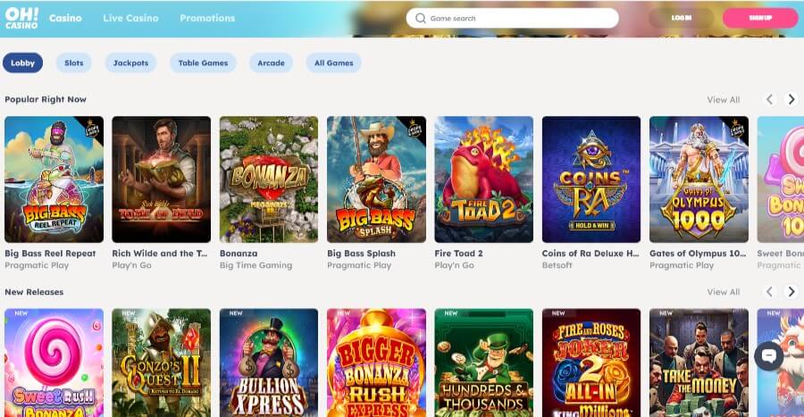 Peliaulan kuva kuvakaappaus Oh Casino SuomiCasino.com