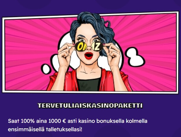 OhMyZino tervetuliaispaketti