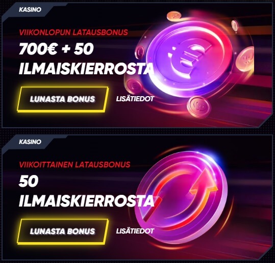Quickwin reload bonukset