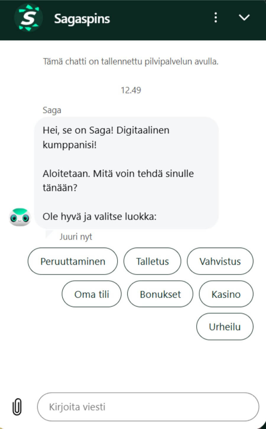 sagaspins asiakaspalvelu suomicasinocom