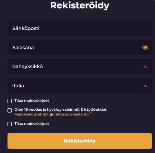 Shadowbit rekisteröityminen