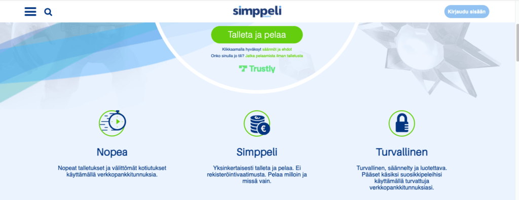 Simppeli-pikakasinon palvelut