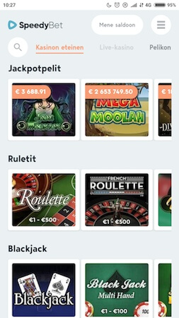 Speedy bet casino mobiili