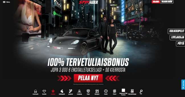 Miellyttävä pelialusta! Spin Rider nettikasino tarjoaa pelaajilleen miellyttävän pelialustan!