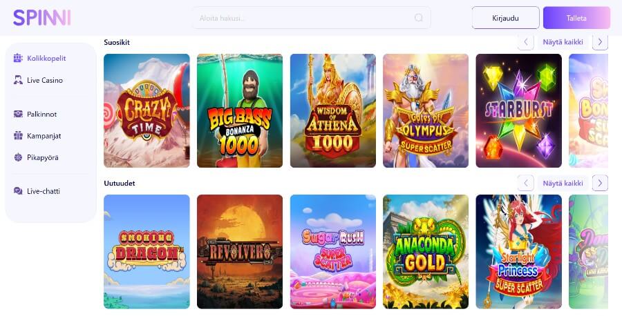 spinni etusivu suomicasinocom