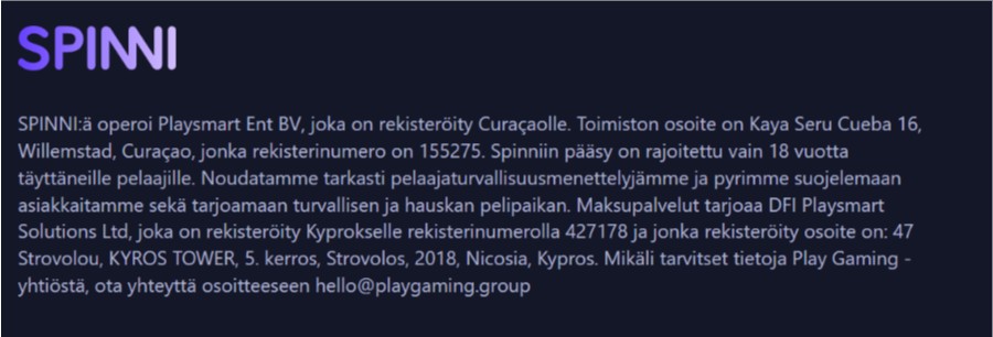 spinni lisenssi suomicasinocom