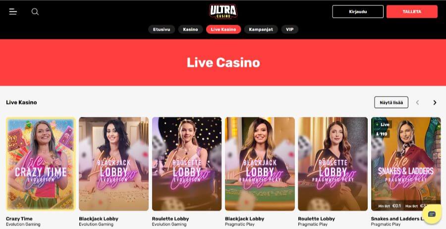 ultra livekasino suomicasinocom