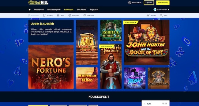 William Hill kasinon pelivalikoima William Hill kasinon pelivalikoima