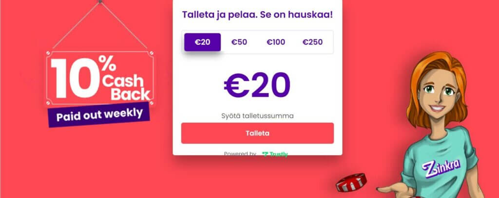 Zinkra käteispalautus
